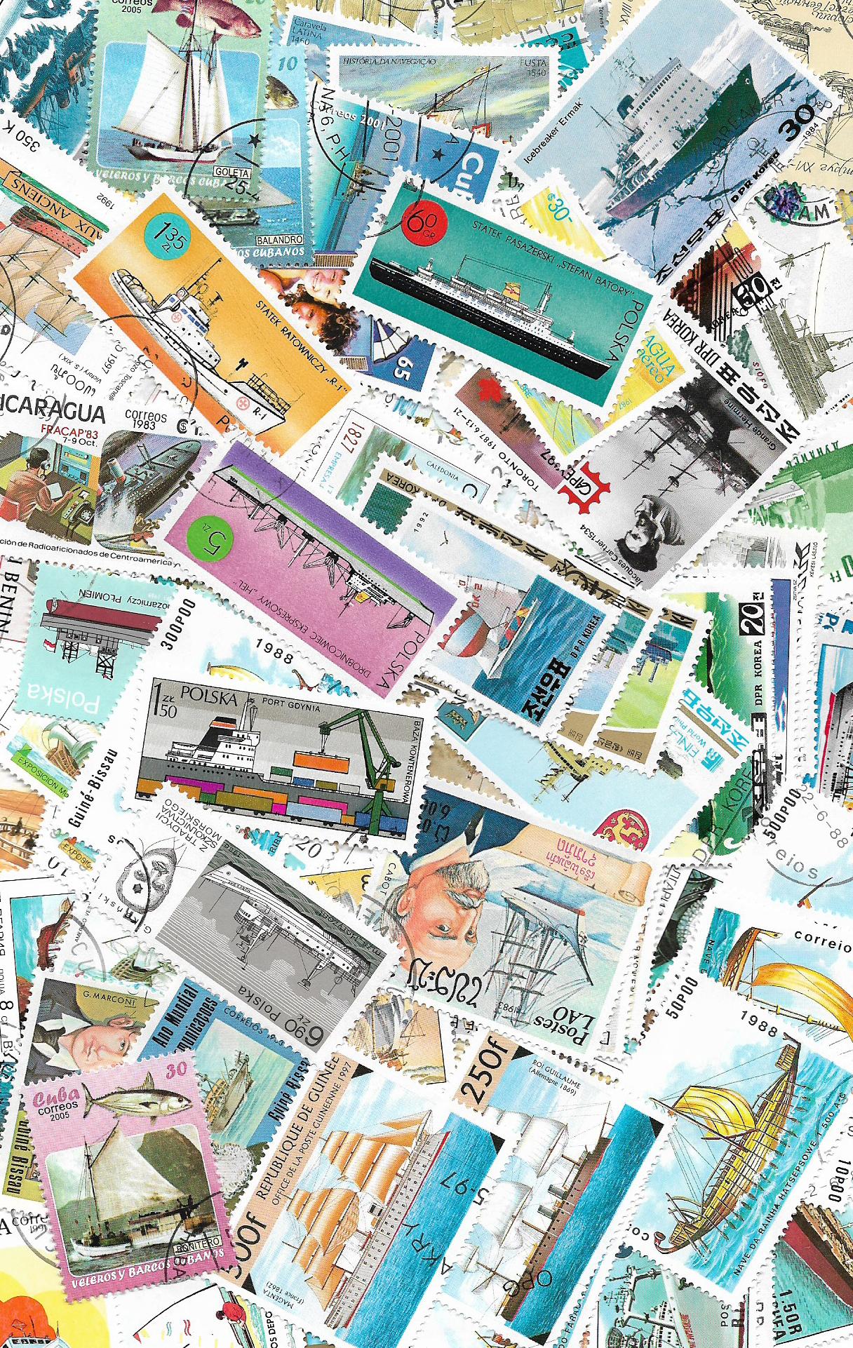 Lodě 50 různých poštovních známek