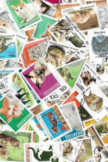 Kočky  25 různých poštovních známek