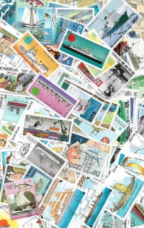 Lodě 25 různých poštovních známek