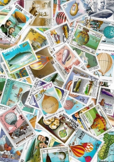 Vzducholodě a balony 25 různých poštovních známek