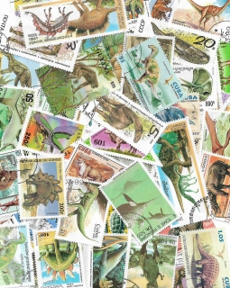 Pravěká zvířata 25 různých poštovních známek